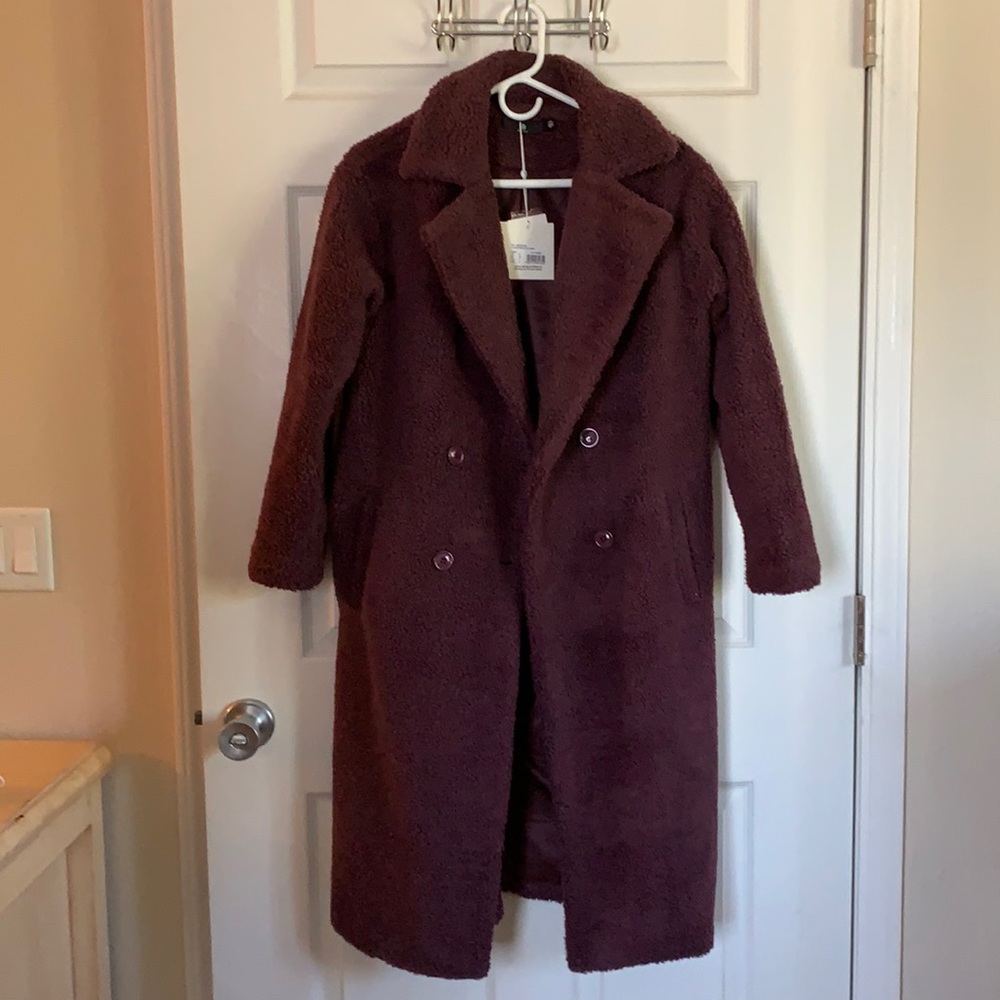 Missguided Longline Borg Coat Petit